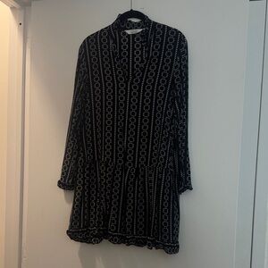 Chic Black and White Patterned Mini Dress